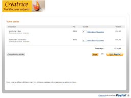 Panier de mobiles avec paiement PayPal sécurisé